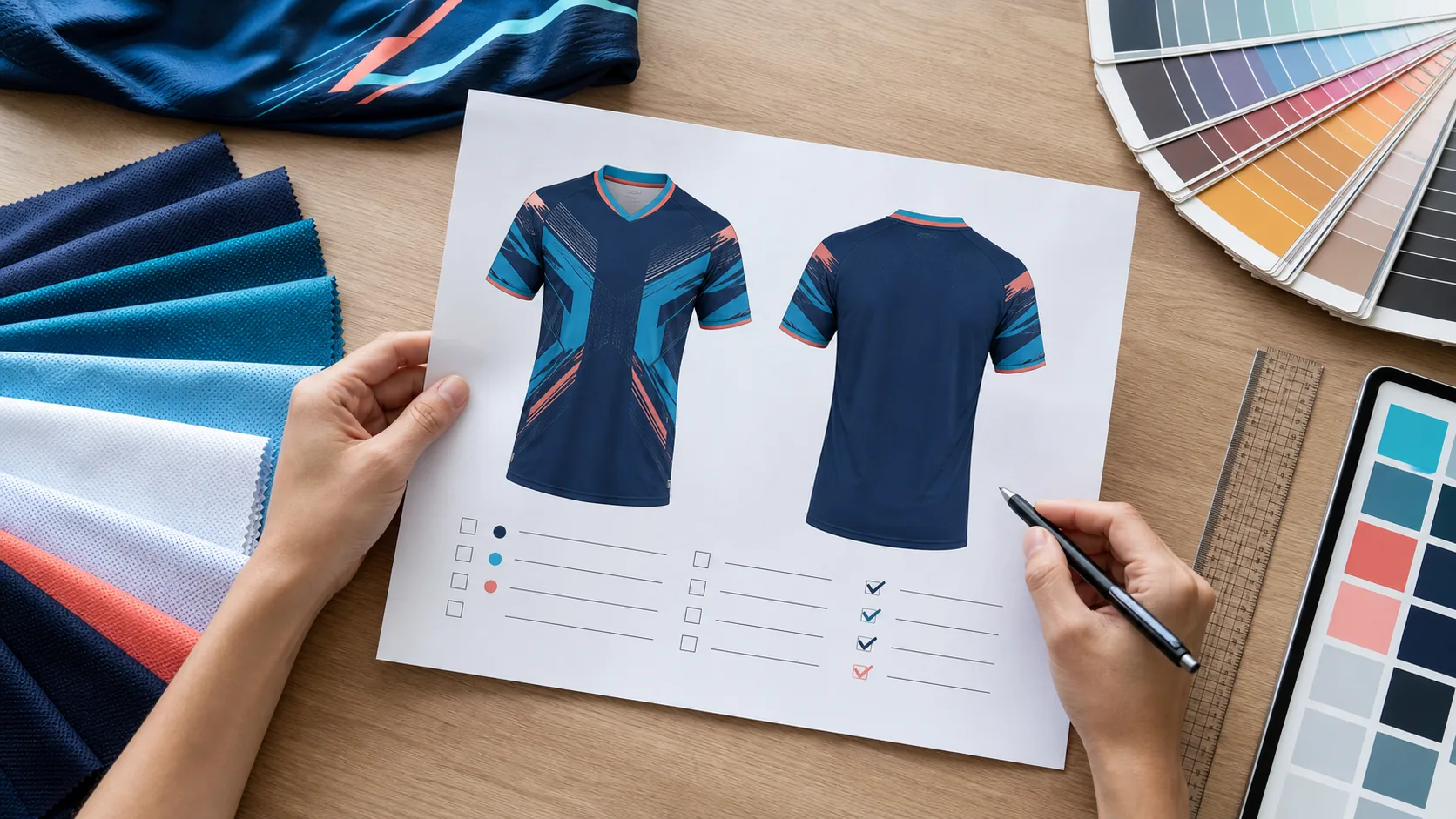 Checklist duyệt mockup áo bóng đá thiết kế trước khi in