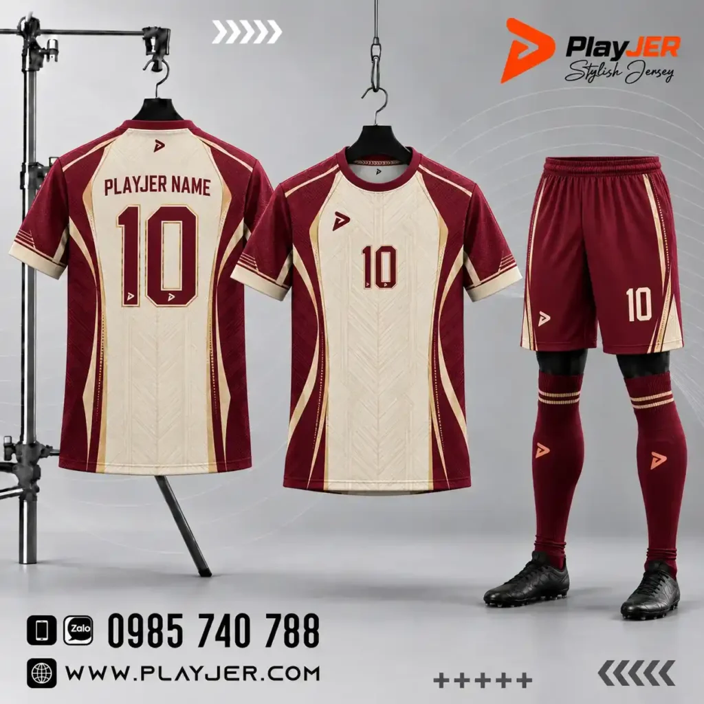 Áo bóng đá thiết kế Crimson Ivory | PLAYJER