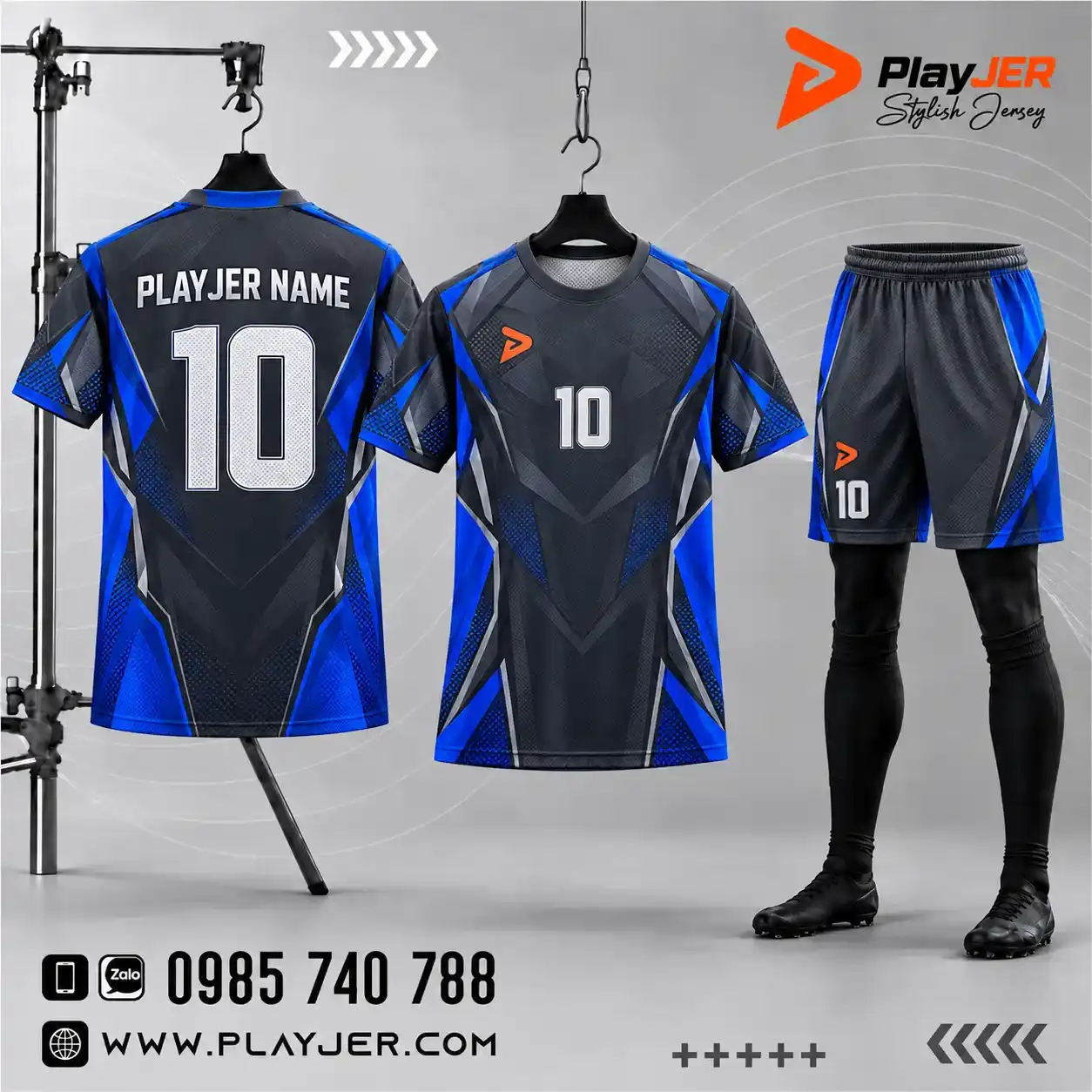 Áo bóng đá thiết kế Blue Armor | PLAYJER