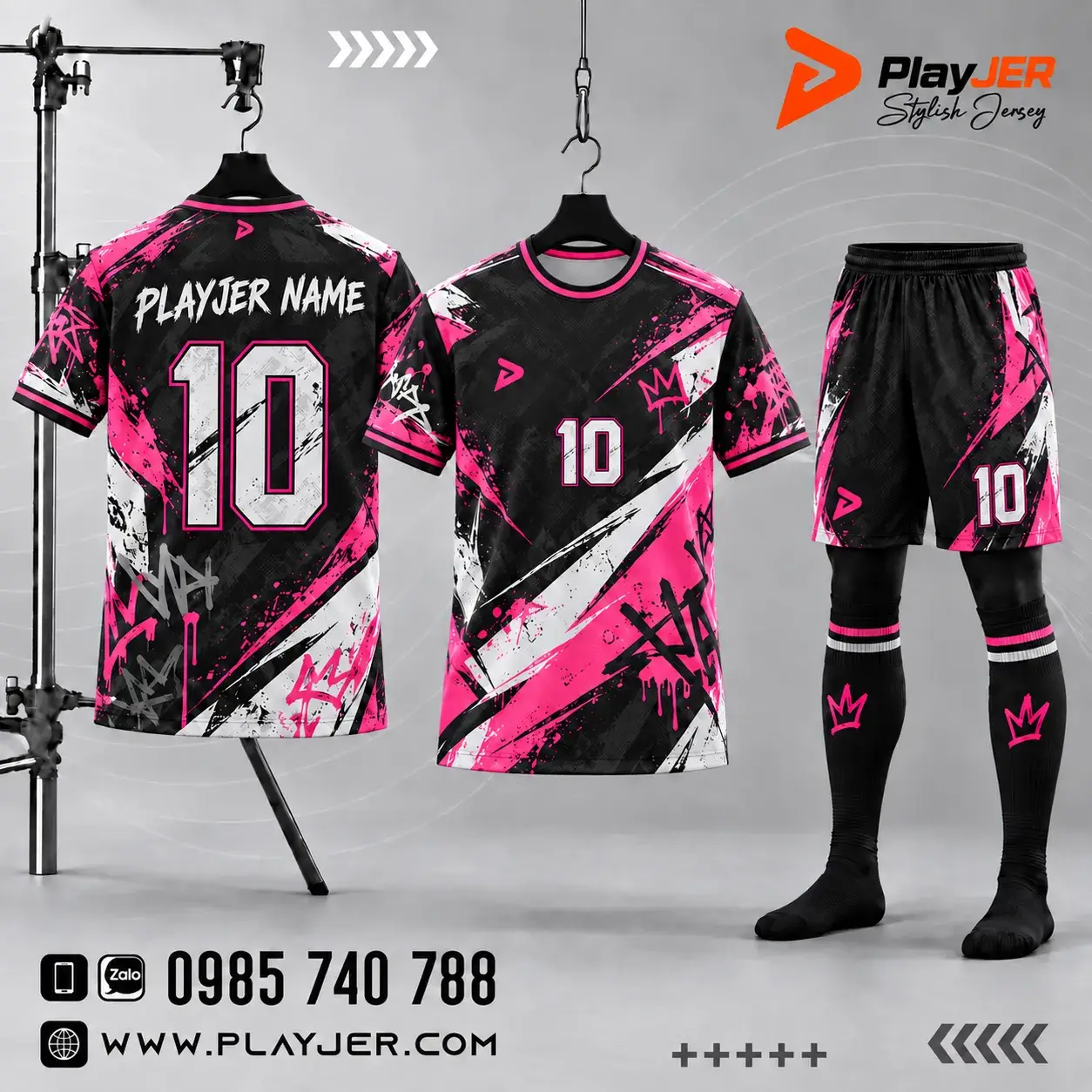 Áo bóng đá thiết kế Neon Pink | PLAYJER