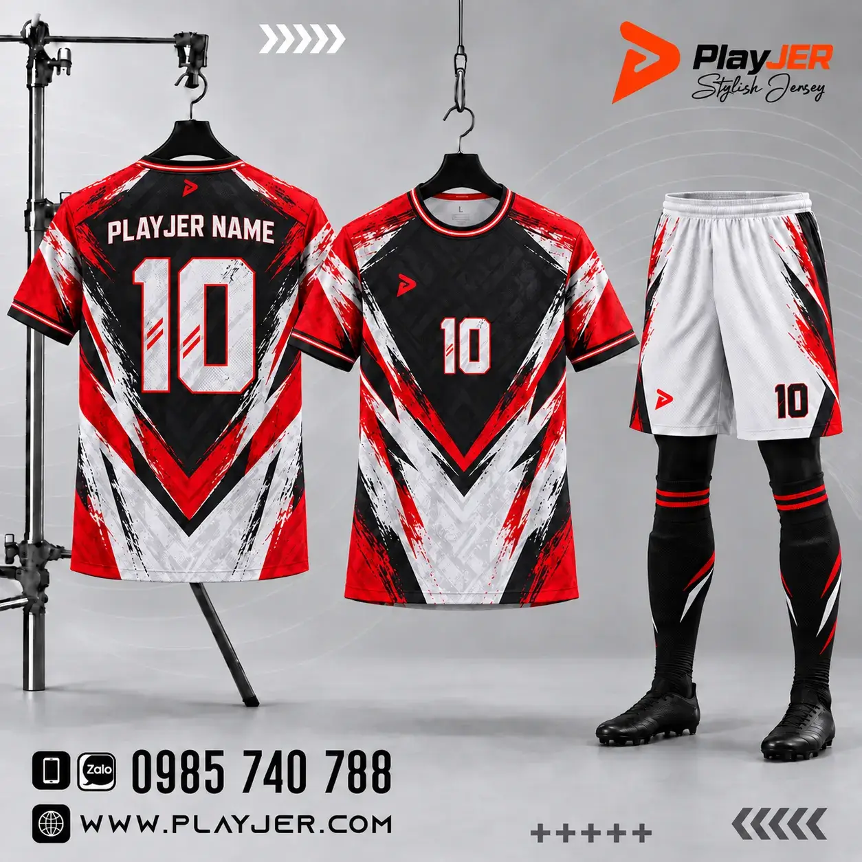 Áo bóng đá thiết kế Red Fury | PLAYJER