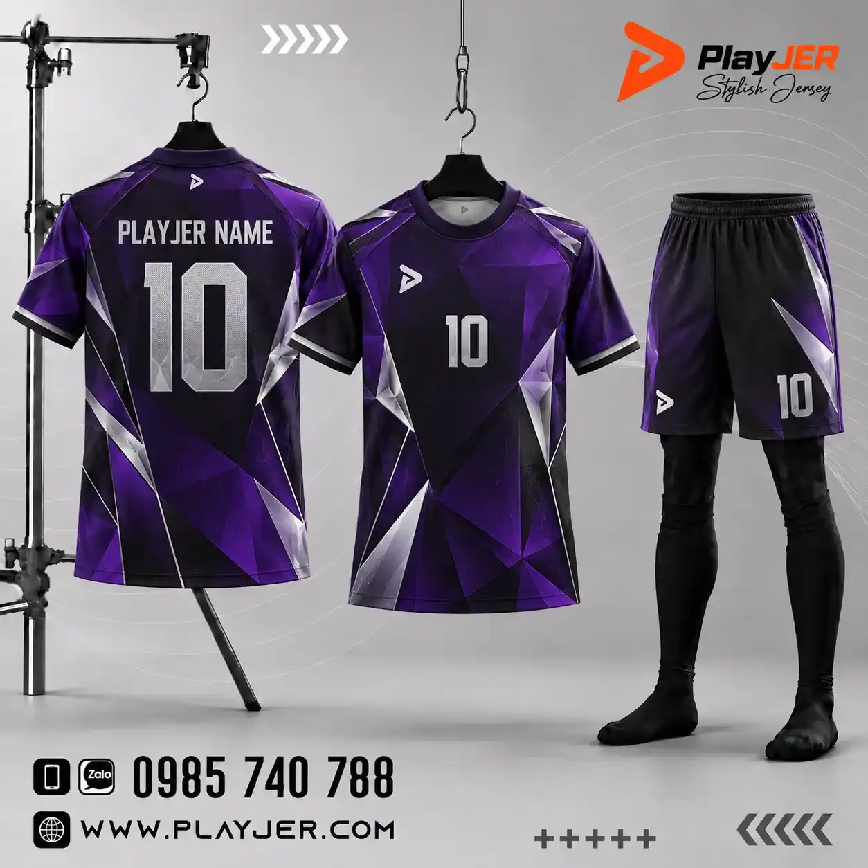 Áo bóng đá thiết kế Purple Crystal | PLAYJER