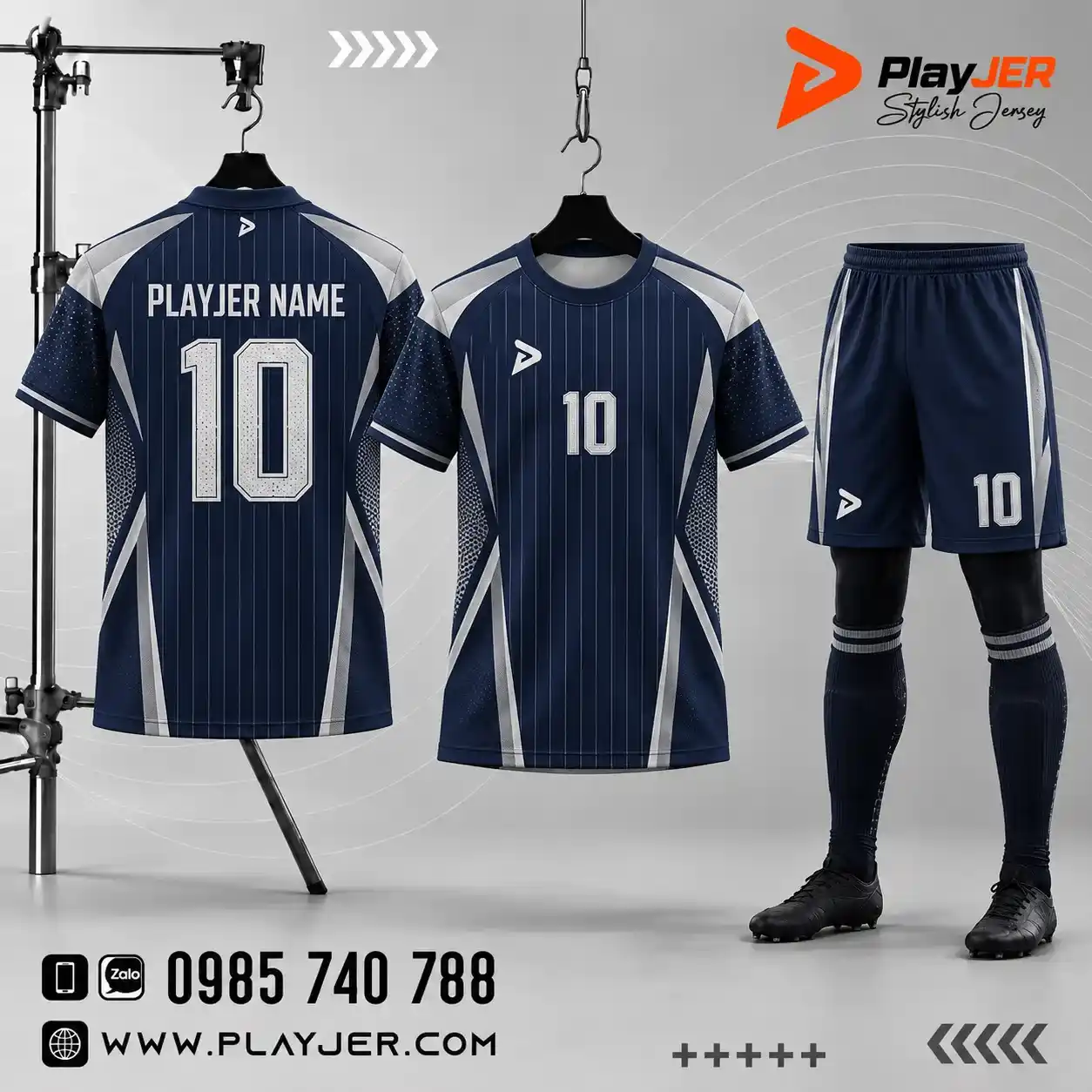 Áo bóng đá thiết kế Navy Prime | PLAYJER